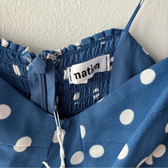 Reformation Juliette blue and white polka dot dress Sz‎ 0P NWT - Picture 10 of 11